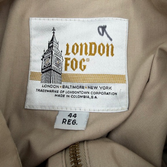 Vintage London Fog Mens 44 Regular Harrington Jacket Beige Zip Out Coat - Picture 4 of 10